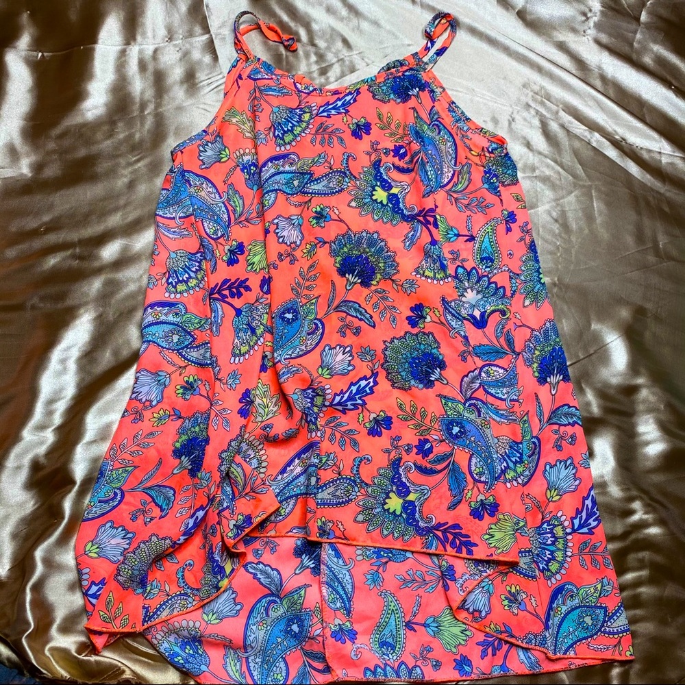 Lilypad Silk Floral Tank Top